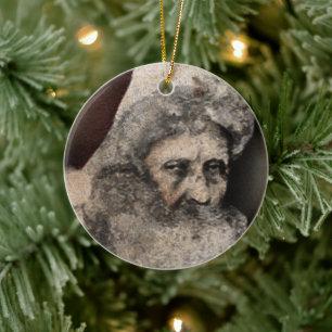 Ornamento navideño espeluznante de Santa Cerámica