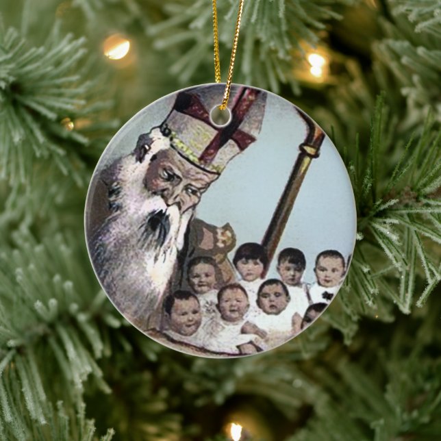 Ornamento navideño espeluznante de Santa Cerámica (Árbol)