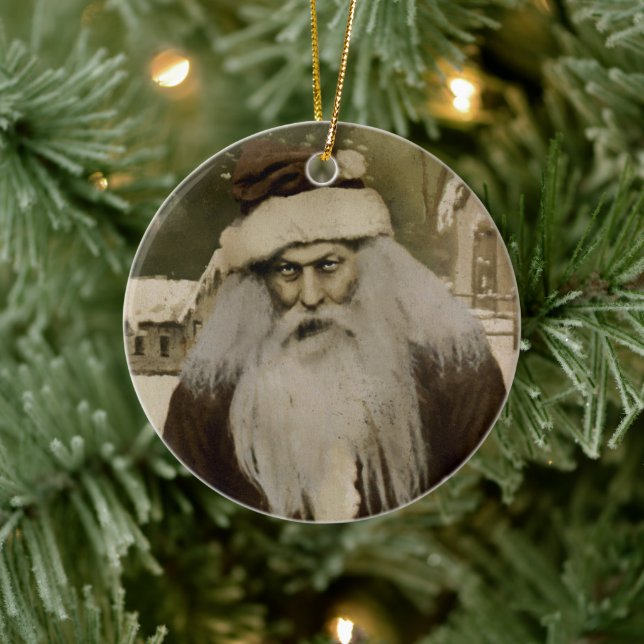 Ornamento navideño espeluznante de Santa Cerámica (Árbol)