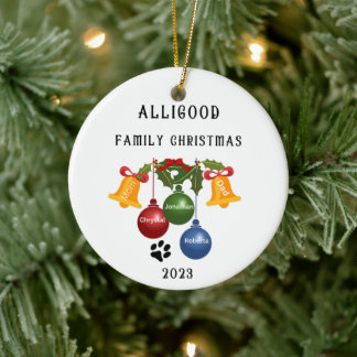 Ornamento navideño familiar 2023, personalizado