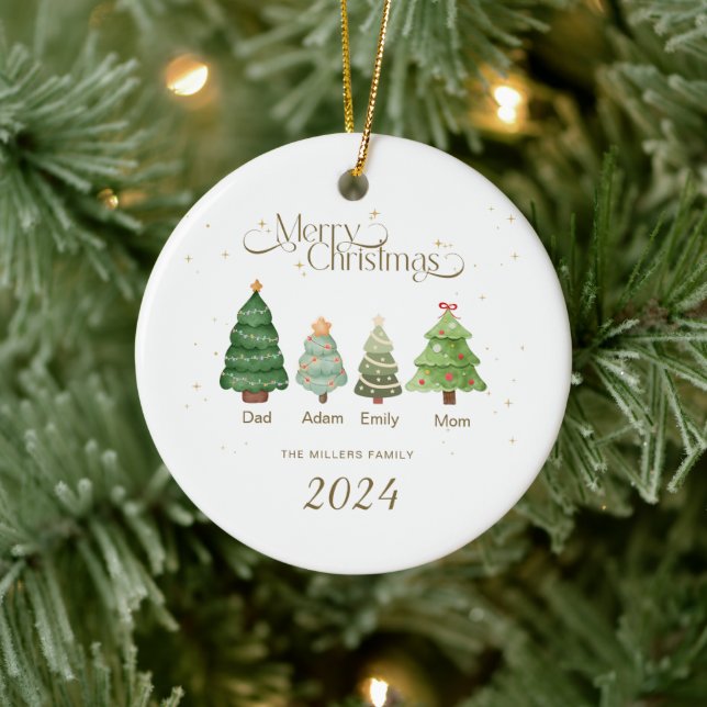 Ornamento navideño familiar, familia personalizada (Árbol)