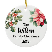 Ornamento navideño familiar personalizado