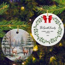 Ornamento navideño familiar personalizado, de dos 