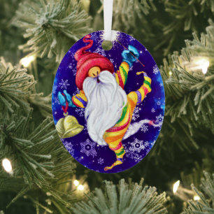 Ornamento navideño feliz de Gnome
