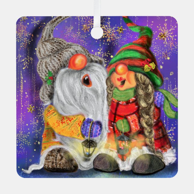 Ornamento navideño feliz de Gnomes (Anverso)