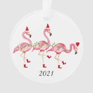 Ornamento navideño Flamingo