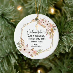 Ornamento navideño floral personalizado