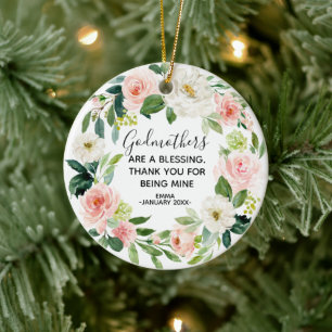 Ornamento navideño floral personalizado