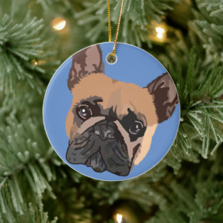 Ornamento navideño francés de Bulldog