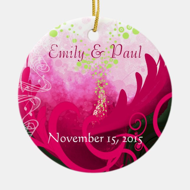 Ornamento navideño Fuchsia Calla Lily (Frente)