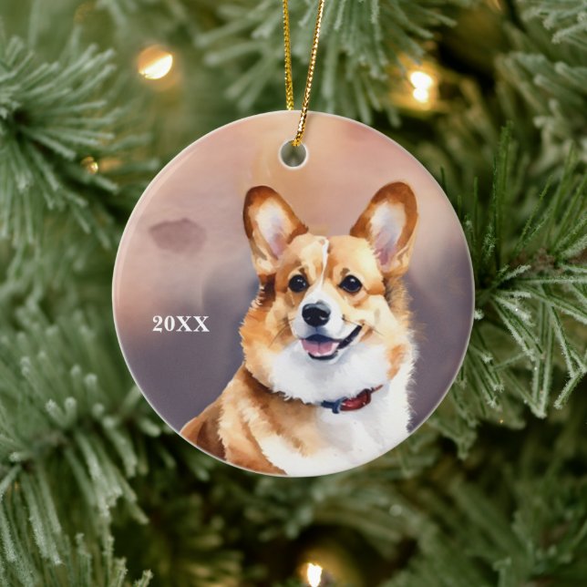 Ornamento navideño galés de Pembroke Corgi Perro (Árbol)