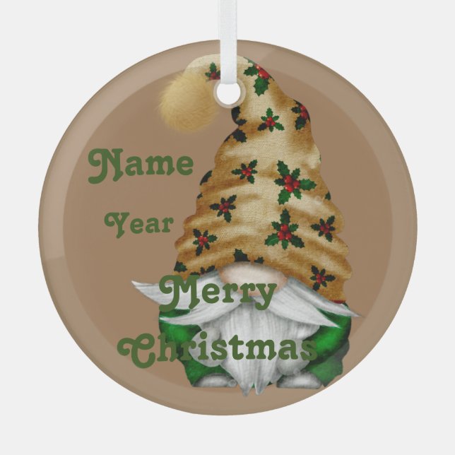 Ornamento navideño Gnome Holiday (Anverso)