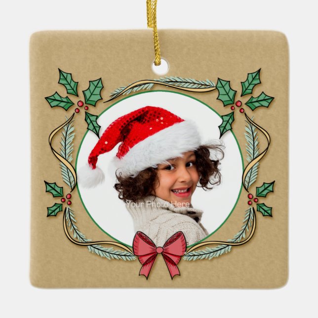 Ornamento navideño Holly Frame (Anverso)