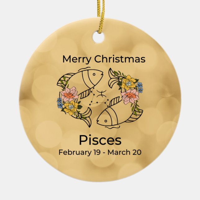 Ornamento navideño inspirado por Pisces Vintage (Frente)
