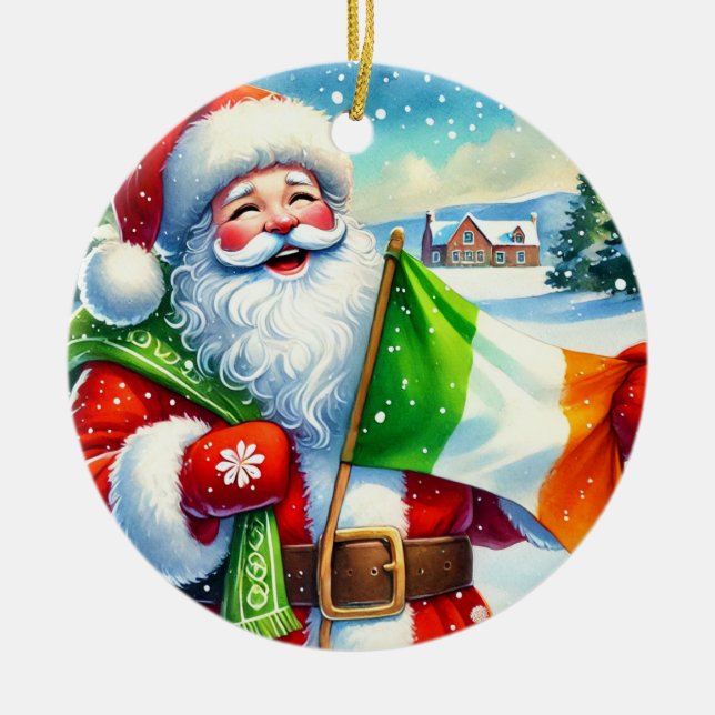 Ornamento navideño irlandés personalizado (Frente)