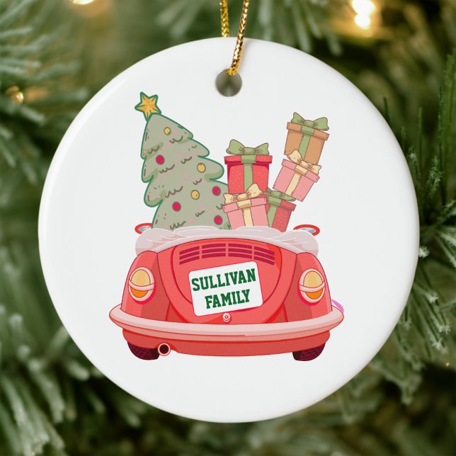Ornamento navideño Keepsake con coche familiar (Subido por el creador)