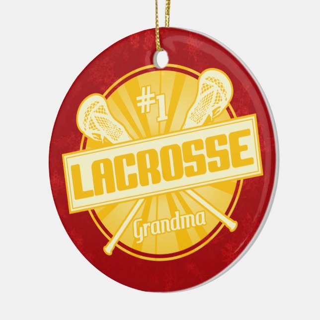 Ornamento navideño Lacrosse, abuela #1 LAX (Izquierda)
