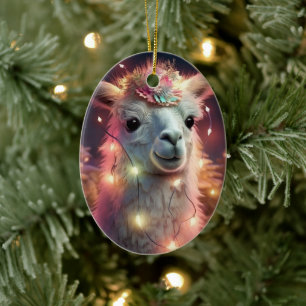 Ornamento navideño Llama Merry, regalo de amante d