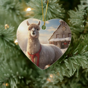 Ornamento navideño Llama Merry, regalo de amante d