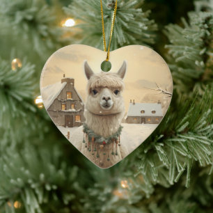 Ornamento navideño Llama Merry, regalo de amante d