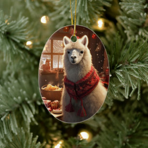 Ornamento navideño Llama Merry, regalo de amante d