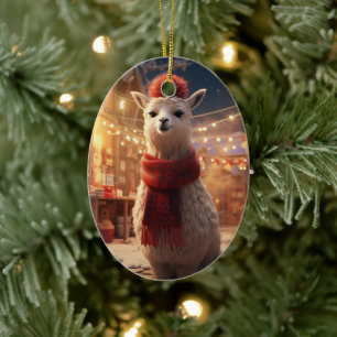 Ornamento navideño Llama Merry, regalo de amante d