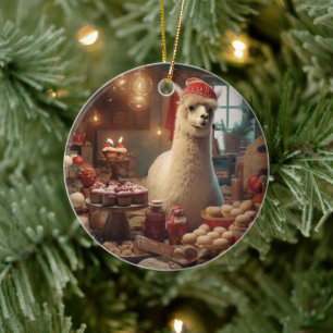 Ornamento navideño Llama Merry, regalo de amante d