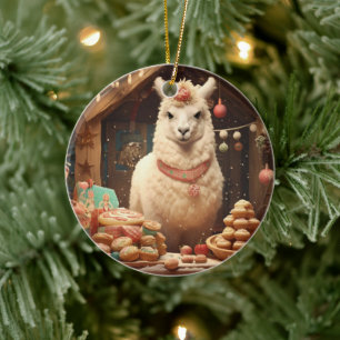 Ornamento navideño Llama Merry, regalo de amante d
