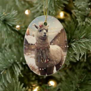 Ornamento navideño Llama Merry, regalo de amante d