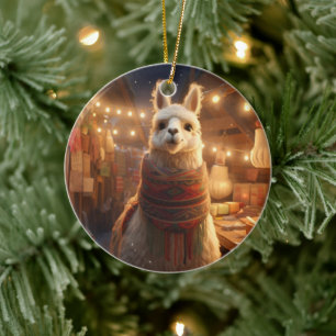 Ornamento navideño Llama Merry, regalo de amante d