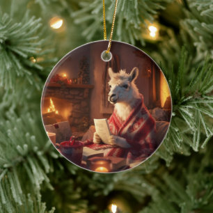Ornamento navideño Llama Merry, regalo de amante d
