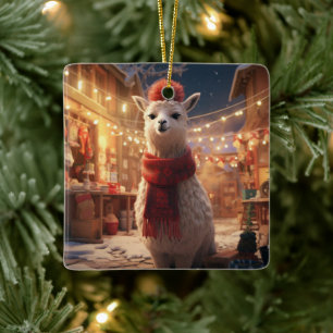 Ornamento navideño Llama Merry, regalo de amante d