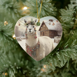 Ornamento navideño Llama Merry, regalo de amante d