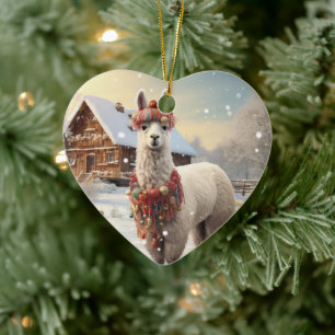 Ornamento navideño Llama Merry, regalo de amante d