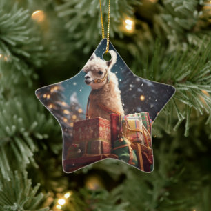 Ornamento navideño Llama Merry, regalo de amante d
