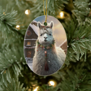 Ornamento navideño Llama Merry, regalo de amante d