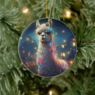 Ornamento navideño Llama Merry, regalo de amante d