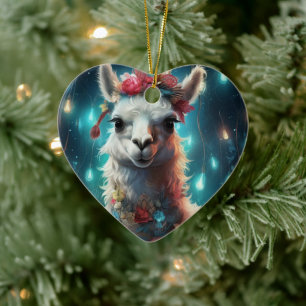 Ornamento navideño Llama Merry, regalo de amante d