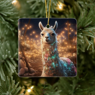 Ornamento navideño Llama Merry, regalo de amante d