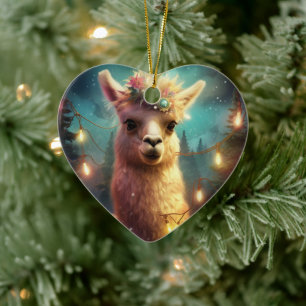 Ornamento navideño Llama Merry, regalo de amante d