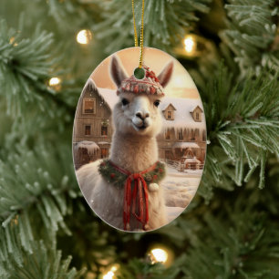 Ornamento navideño Llama Merry, regalo de amante d