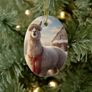 Ornamento navideño Llama Merry, regalo de amante d