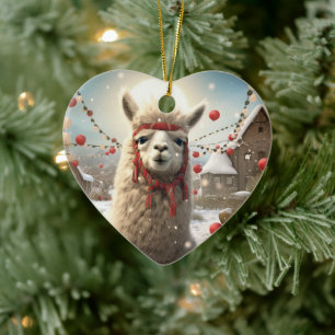 Ornamento navideño Llama Merry, regalo de amante d
