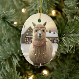 Ornamento navideño Llama Merry, regalo de amante d