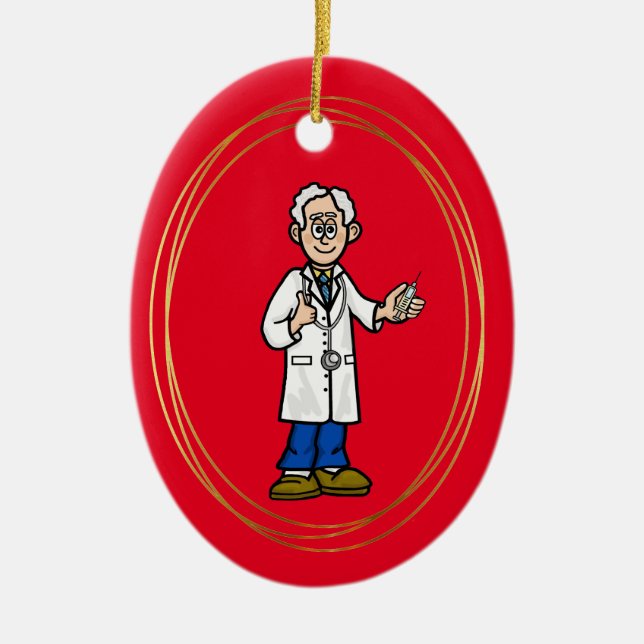 Ornamento navideño masculino de Médica mayor (Frente)