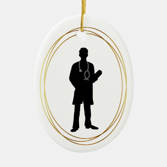 Ornamento navideño masculino Médica Silhouette (Frente)