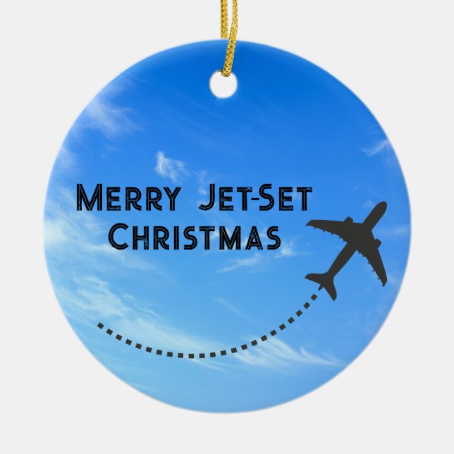 Ornamento navideño Merry Jet Set -Sky (Frente)