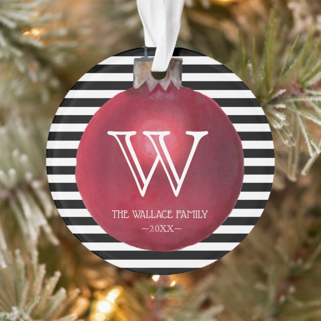 Ornamento navideño moderno en rayas (Árbol)