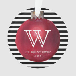 Ornamento navideño moderno en rayas