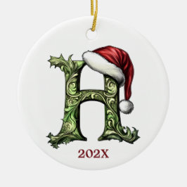 Ornamento navideño monograma personalizado